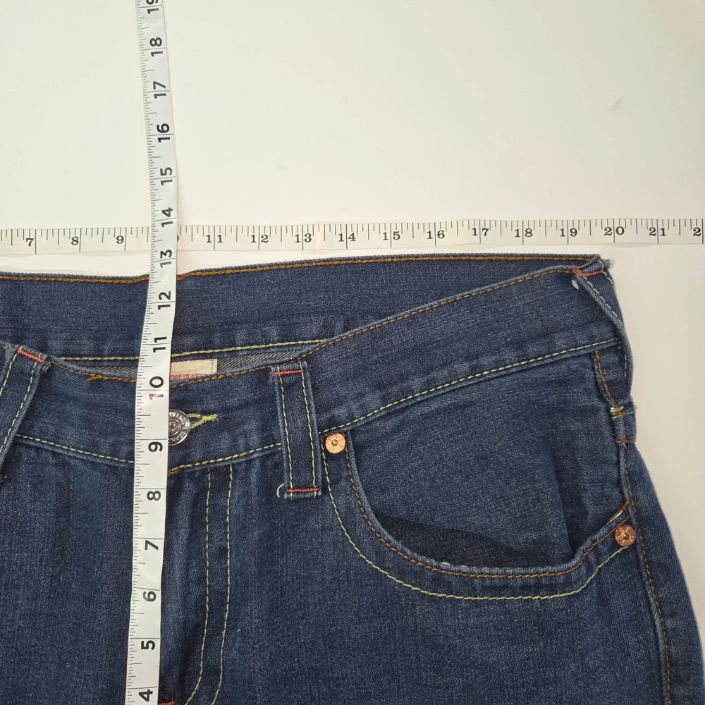 True Religion Joey Jeans Mens 40x34‎ Embroidered Dragon Distress Flare Y2K USA